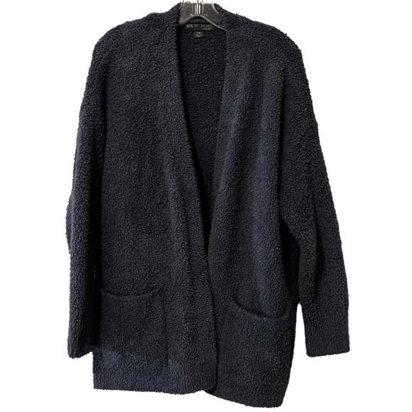 Barefoot Dreams Cozy Chic Longline Open Front Cardigan Sweater Pockets S/M - Picture 3 of 15